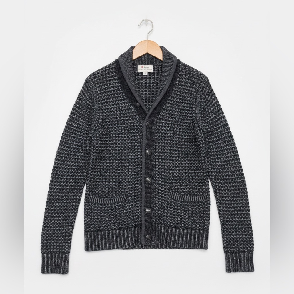 Rag & Bone Neiman Marcus Men’s Cardigan Sweater in Black Gray Size Small - S